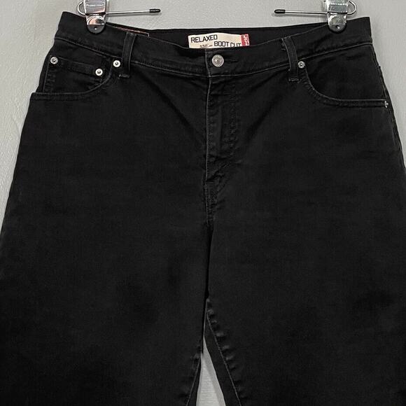 Levis 550 Womens Size 16 M Relaxed Boot Cut Dark Black Denim Jeans Classic - Picture 2 of 12